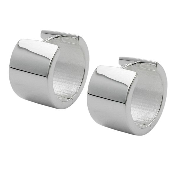 Breite Creolen echtes 925 Silber glänzend Unisex