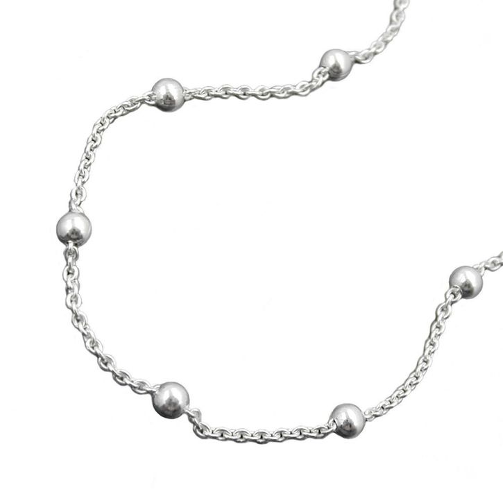 Fußkette mit 12 Kugeln 925 Silber 25cm