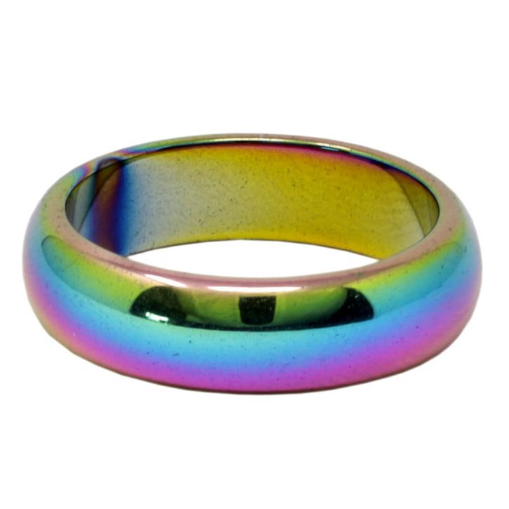 Ring aus Hämatit 6mm glatt Multicolor