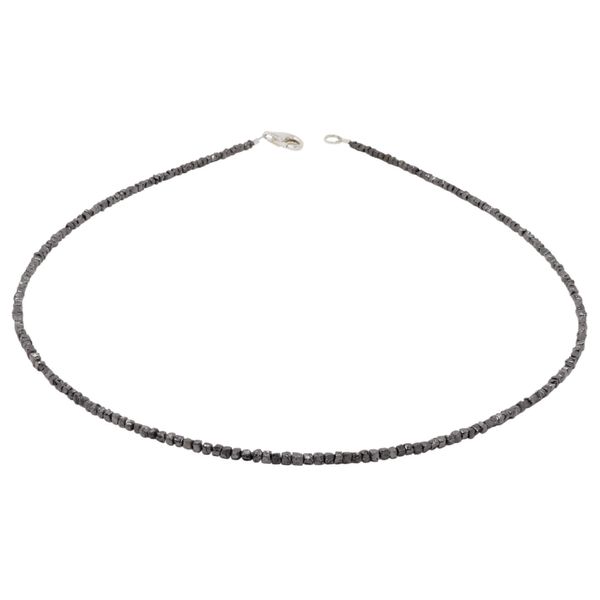 Kette Collier aus Diamanten Rohdiamanten grau anthrazit