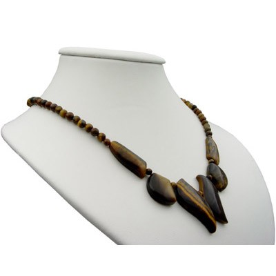 Collier aus Tigerauge und 925 Silber