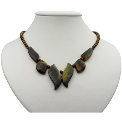 Collier aus Tigerauge und 925 Silber