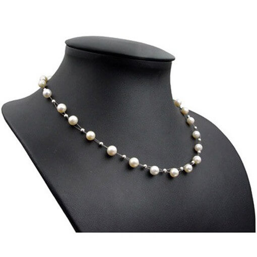 Schmuck-Set aus Perlen Perlenkette Collier Armband und Paar Ohrhänger