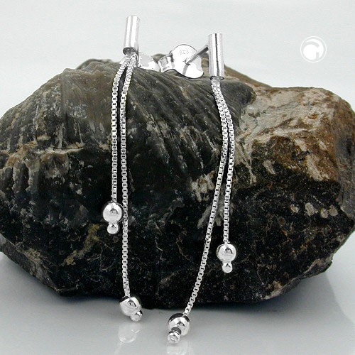 Stecker Durchzieher Kette mit Kugel 925 Silber