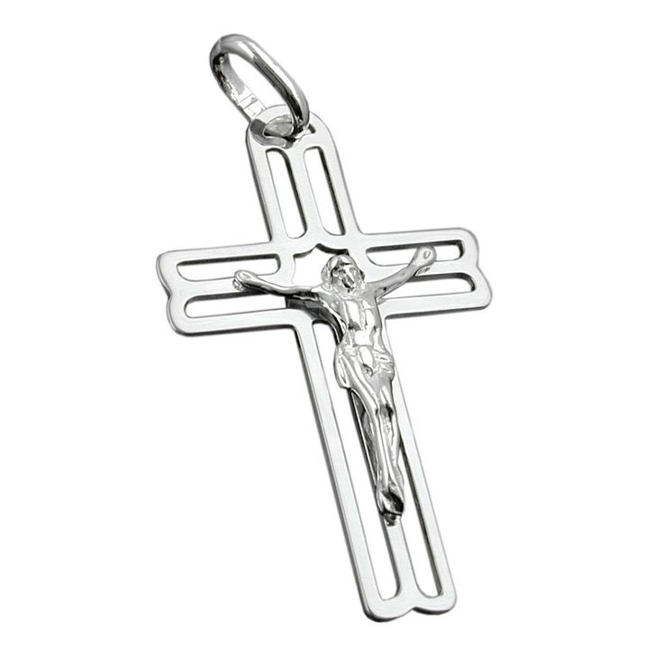 Anhänger Kreuz mit Jesus 925 Silber 37x23mm