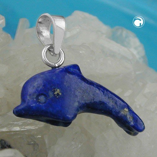 Anhänger Delfin Lapis Lazuli gefärbt 925 Silber