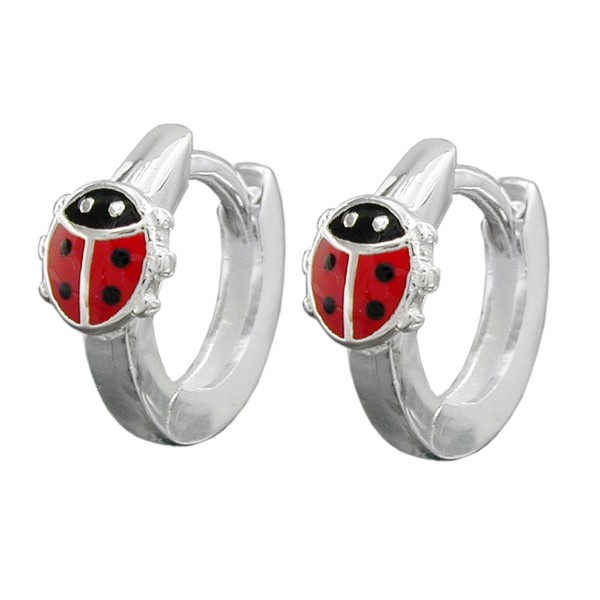 Ohrringe Marienkäfer rot schwarz 925 Silber Kinder