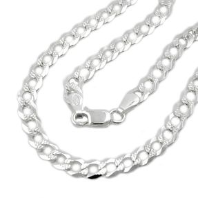 4,6mm Collier Halskette Panzerkette flach Muster 925 Silber 45cm Damen