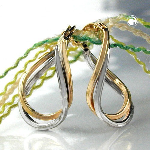 Creole Möbius Band 375 Gold gelb weiß für Damen