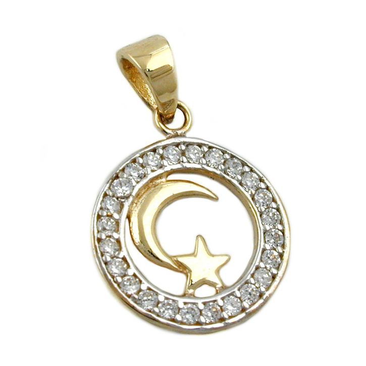 Anhänger Mond Stern islamisch 375 Gold
