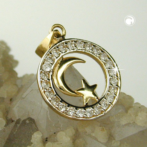 Anhänger Mond Stern islamisch 375 Gold