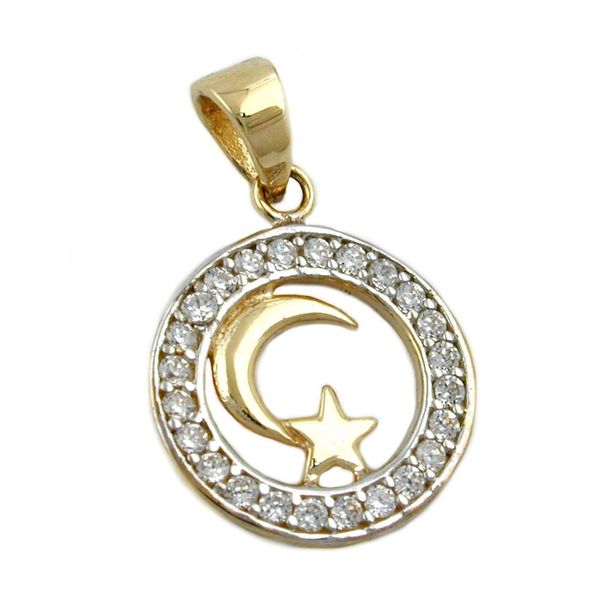 Anhänger Mond Stern islamisch 375 Gold