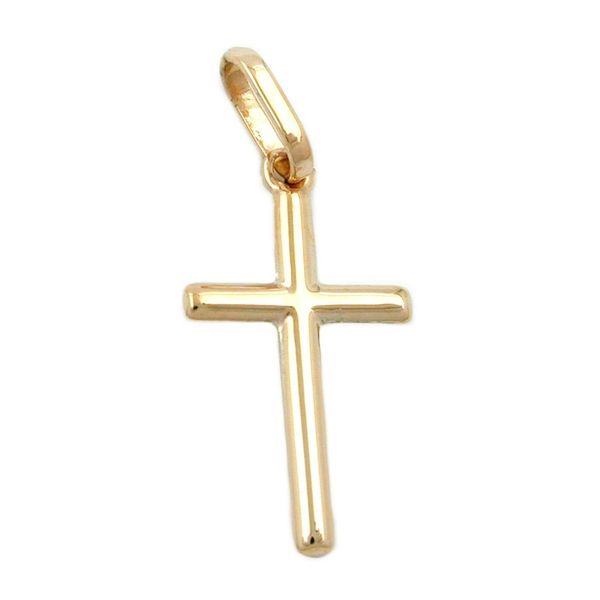 Kettenanhänger Kreuz glänzend rund 375 Gold