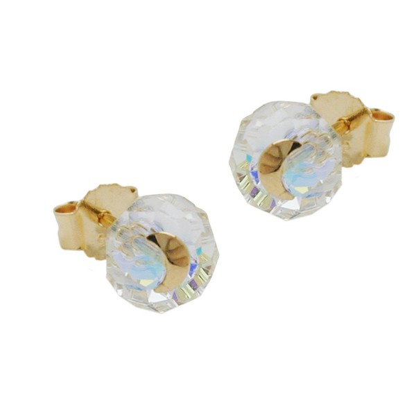 Ohrstecker Glas Kristall Mond 585 Gold
