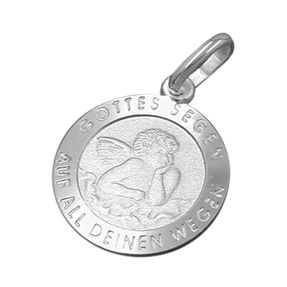 Anhänger Taufanhänger Medaille Engel aus echtem 925 Silber für Kinder