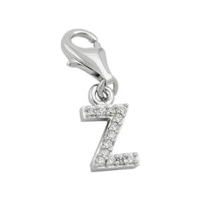 Anhänger Charm Einhänger Buchstabe Z mit Zirkonia 925 Silber Damen