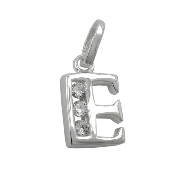 Anhänger Buchstabe E mit Zirkonia 925 Silber