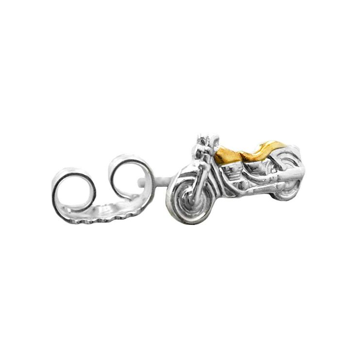 Ohrstecker Motorrad teilvergoldet 925 Silber