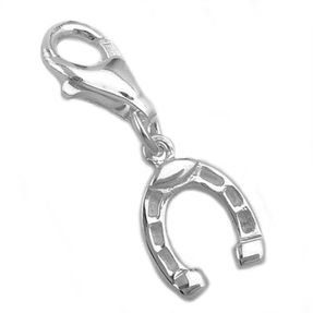 Anhänger Charm Charms Einhänger Hufeisen 925 Silber für Damen Silberanhänger