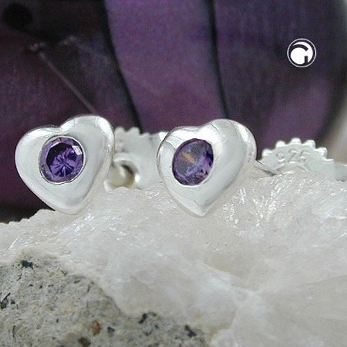 Ohrstecker Zirkonia-amethyst 925 Silber