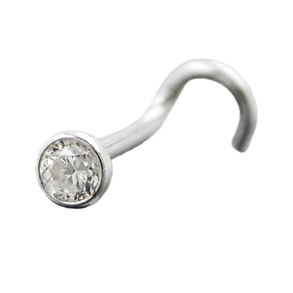 Nasenstecker mit Zirkonia weiß 925 Silber