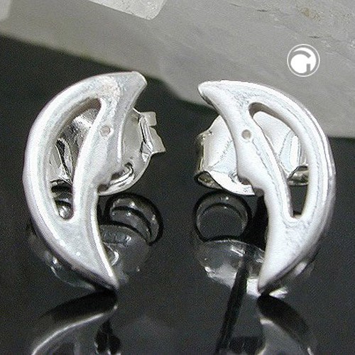 Ohrstecker Halbmond mit Gesicht 925 Silber