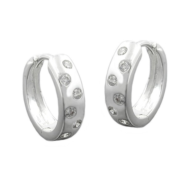 Creolen mit 12 Zirkonia Punkte 925 Silber