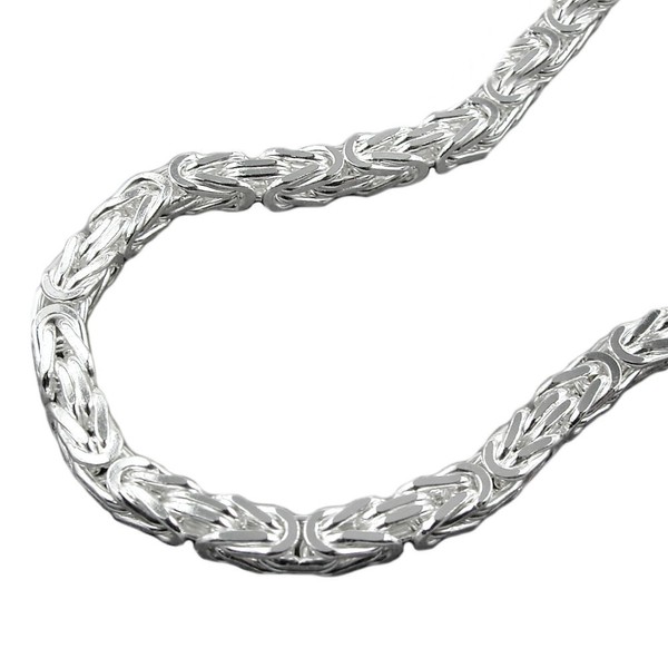 4mm Königskette 925 Silber 45cm Unisex