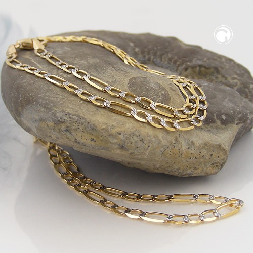 2,7mm Figaro-Panzerkette 585 Gold 50cm Unisex