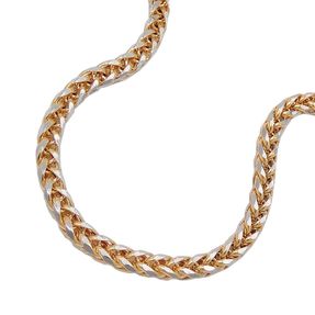 2,4mm Collier Zopfkette Kette Halsschmuck 585 Gelbgold teilrhodiniert 45cm