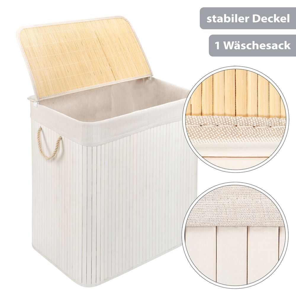 Wschekorb Wschesammler Wschebox Bambus Wschesack Wschetonne faltbar |  eBay.de