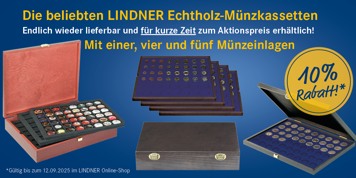 LINDNER Echtholz-Münzkassetten zum Aktionspreis!