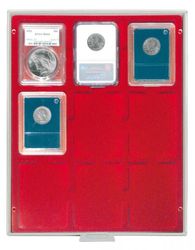 BOX PER MONETE - LEUCHTTURM: BOX PER MONETE MB 40 CASELLE TONDE VARIO FORMATO
