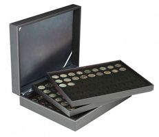 e.g Suitable for coins with Ø of 25,75 mm Lindner 2364-2154CE NERA M coin case with a black insert with 54 round compartments 2 EURO coins. e.g Suitable for coins with Ø of 25,75 mm Lindner 2364-2154CE NERA M coin case with a black insert with 54 round compartments 2 EURO coins.