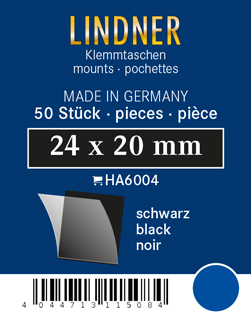 Lindner - HA6004 - Filoestuches - Cortes, 24 X 20 Mm, Negros, 50 Estuches