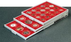 BOX PER MONETE - LEUCHTTURM: BOX PER MONETE XL 9 CASELLE QUADRATE 63 X