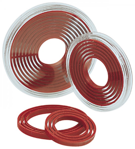 LINDNER Münzbox-Kapsel klein 16 - 39 mm Ø dunkelrotes Inlett, 10er  