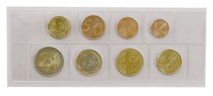 Folienhüllen aus glasklarer Hart-PVC-Folie für einen Euro-Kursmünzensatz,  67 x 170 mm, 100er-Packung