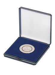 Coin case with push-in foam for coins up to Ø 50 mm, blue