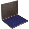 Lindner Carus-1 Real Wood Coin Box - Dark Blue Insert Holds 48 Coins/Capsules Up To 30mm - View #8