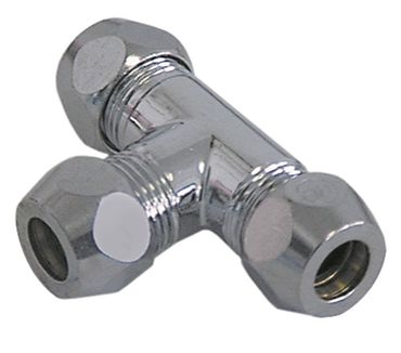 T-Stück 3/8" Messing verchromt