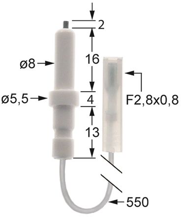Zündelektrode für MBM-Italien G6SFEA6, G6SF6, G6SFE6, Dexion ME066