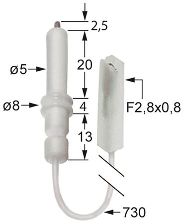 Zündelektrode für MBM-Italien G6SFEA6, G6SF6, G6SFE6, Dexion ME066 5mm
