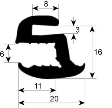 Türdichtung für Kombidämpfer Electrolux FCV/, 240139, 240137 1500mm