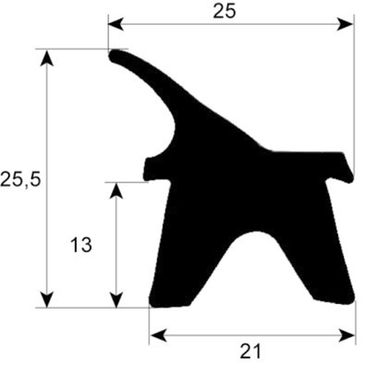 Cooking-Systems door seal for 3401, 3402, 3501, 4815 width 350mm