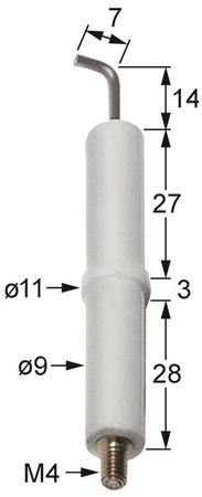 Heidebrenner Zündelektrode für Gasherd AGK 13 für Zündbrenner L1 14mm