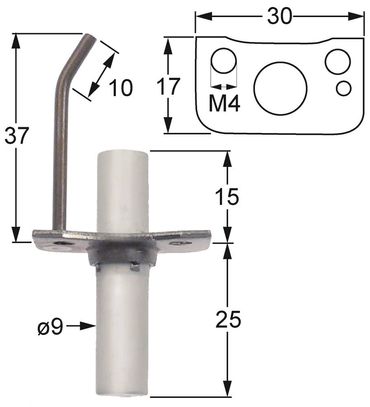 Rational Zündelektrode für Kombidämpfer CM201, CM101, CM102 L1 37mm M4