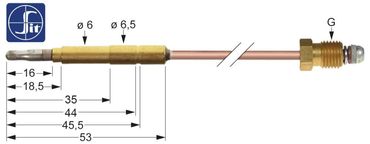 SIT Thermocouple for Virtus V9080FTRRGCRT Push-in sleeve ø6,0(6,5)mm M9x1