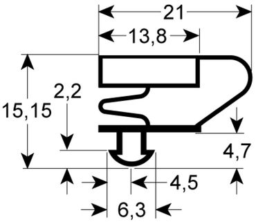 Refrigeration gasket for Angelo Po CX65PV, CX140PV, Sagi FD65PV, CD70BPV