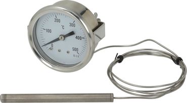 Pizza-Group Fernthermometer ø 60mm weiß Fühler ø 8x100mm Mat.: Metall